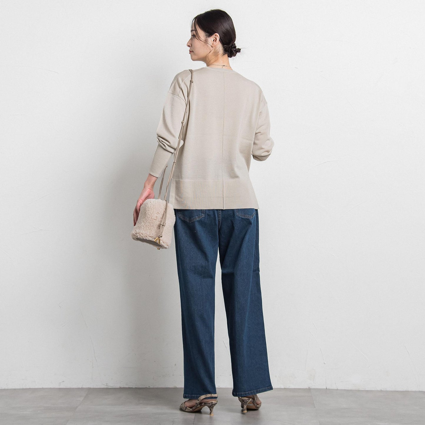 【WEB限定】ベーシックウールクルーネックニット≪洗える≫