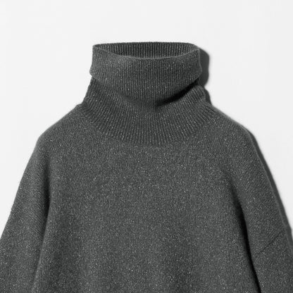 フォックス ウール ラメ タートルネック ニット