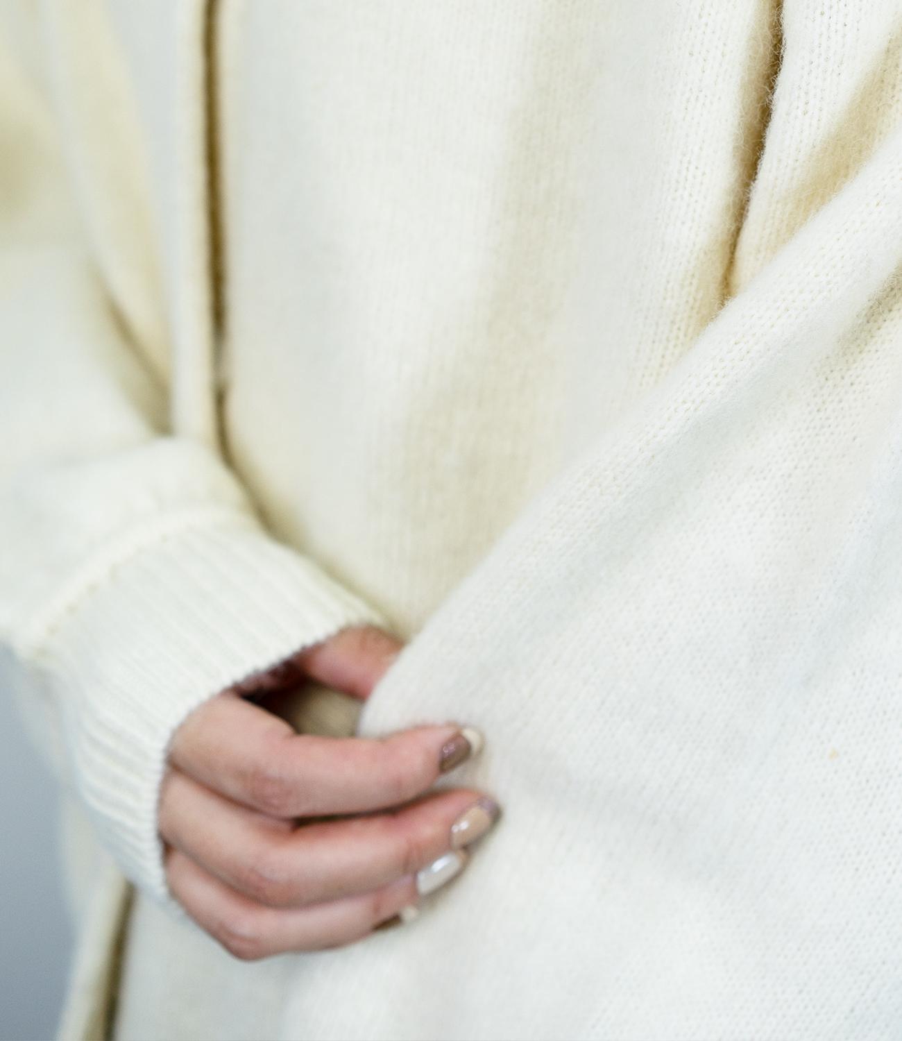 フォックス混カーブカーディガン