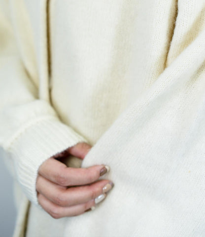 フォックス混カーブカーディガン