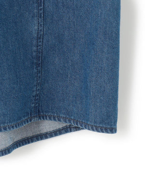 ライトダンガリー クロップド ボリュームスリーブ シャツ