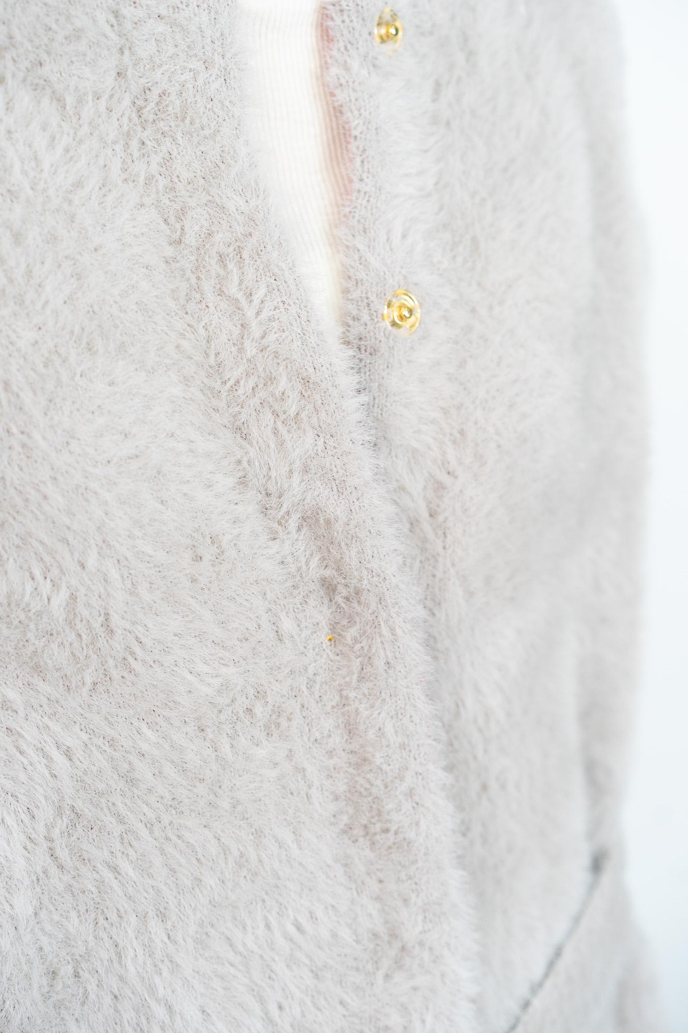 バイカラーテープシャギーニットベスト