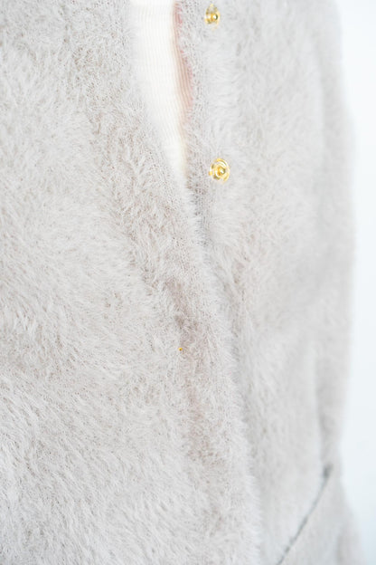 バイカラーテープシャギーニットベスト