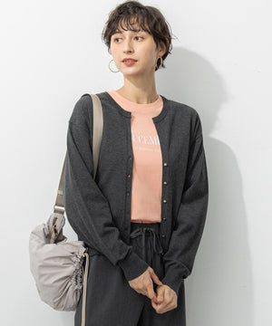 ヴィスコースストレッチ Vネック ニットカーディガン