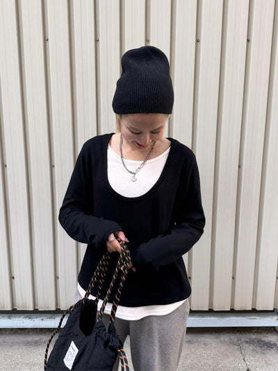 レイヤードUネックロンT