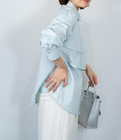 レイヤードライクダブルフリルシャツ