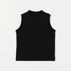 コットンナイロン クルーネック ノースリーブ Tシャツ