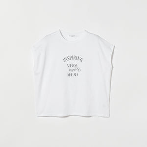 コットン ロゴプリント フレンチスリーブ Tシャツ