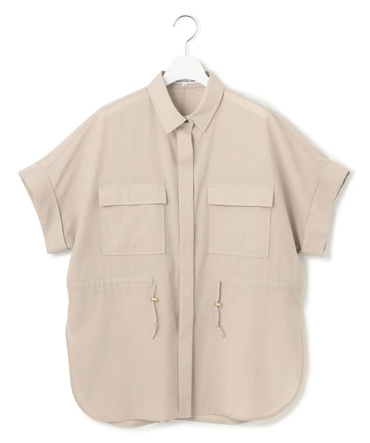 ライトシアーマットクロス ミリタリーディティール シャツ