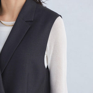 リネンライク ジレ -マシンウォッシャブル・ストレッチ-