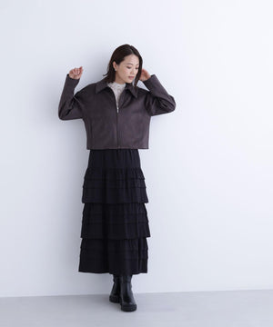 ステンカラーフェイクスエードブルゾン