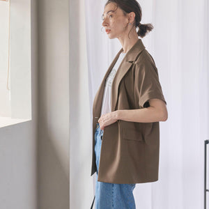 【WEB限定 Wardrobe DAILY MINIMAL】ハーフスリーブ ドルマンジャケット -ウォッシャブル-