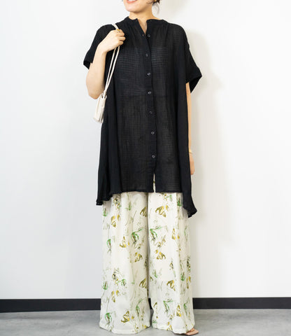 ボタニカル柄イージーパンツ