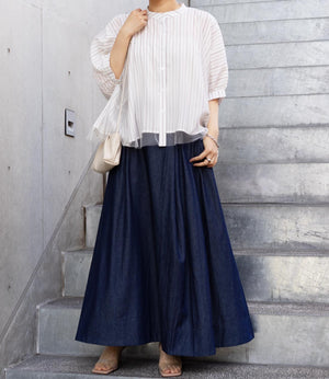 グレースフレアタックデニムスカート