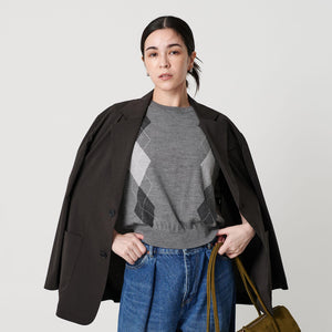 ウール アーガイル&ソリッドベスト