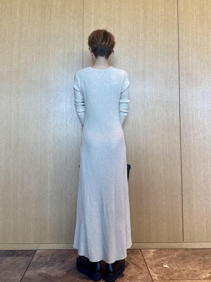 Vスリムロングワンピース