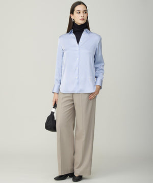 ウォッシャブルライトウール ストレートパンツ