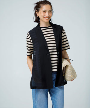 デニム ライン ワイドパンツ