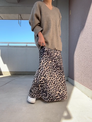 レオパードパディングマーメードスカート