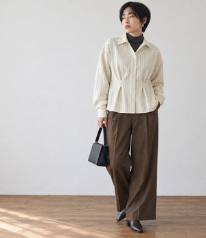 ウエストシェイプクロップドシャツ