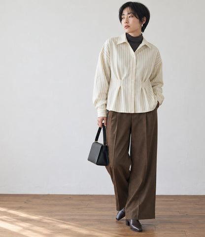 ウエストシェイプクロップドシャツ