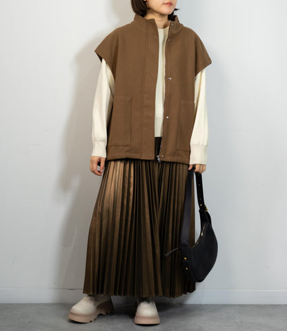 ウールライクハイネックベスト