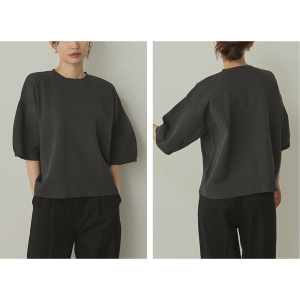 ぽわん5分袖ニットプルオーバー