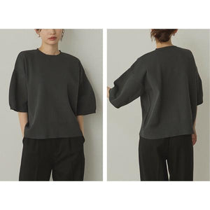 ぽわん5分袖ニットプルオーバー