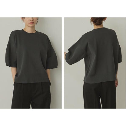 ぽわん5分袖ニットプルオーバー