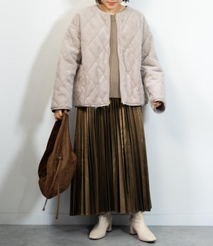 リバーシブルファーキルティングアウター