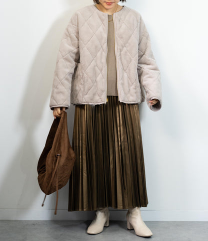 リバーシブルファーキルティングアウター