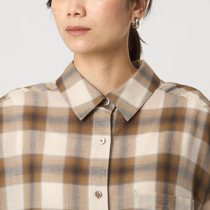 ［size SHORTあり］シアー チェック シャツ