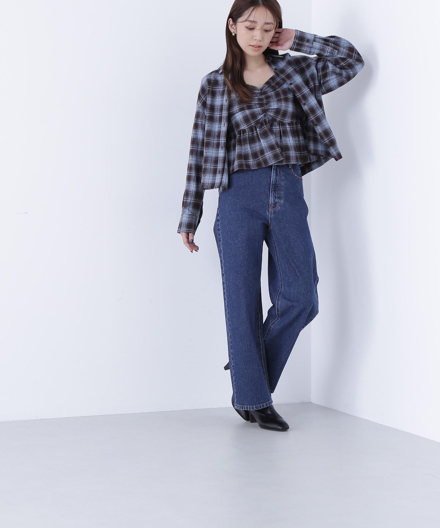 ビスチェセットチェックシャツ