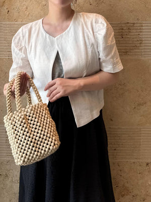 リネンクロップドジャケット