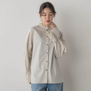 襟フリルブラウス≪洗濯機で洗える≫