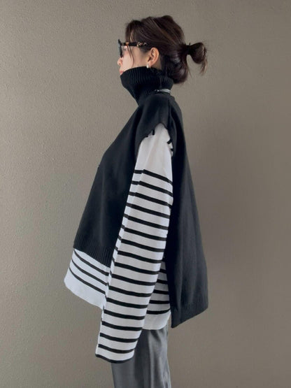 タートルネックスリットベスト