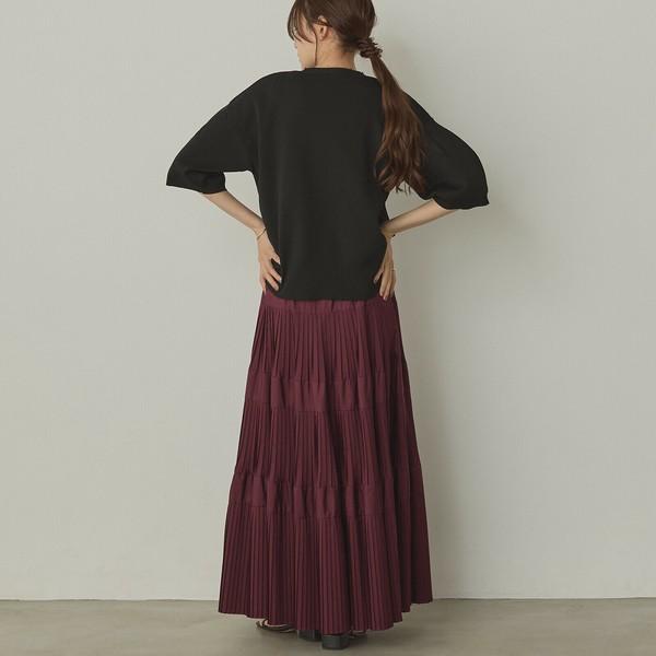 ぽわん5分袖ニットプルオーバー