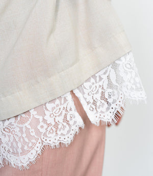 レースドッキングスキッパーブラウス