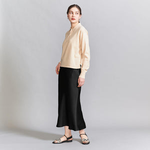 ポリエステルサテン マーメイドフレアスカート