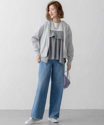 コットンテリー ジップアップ フーディー