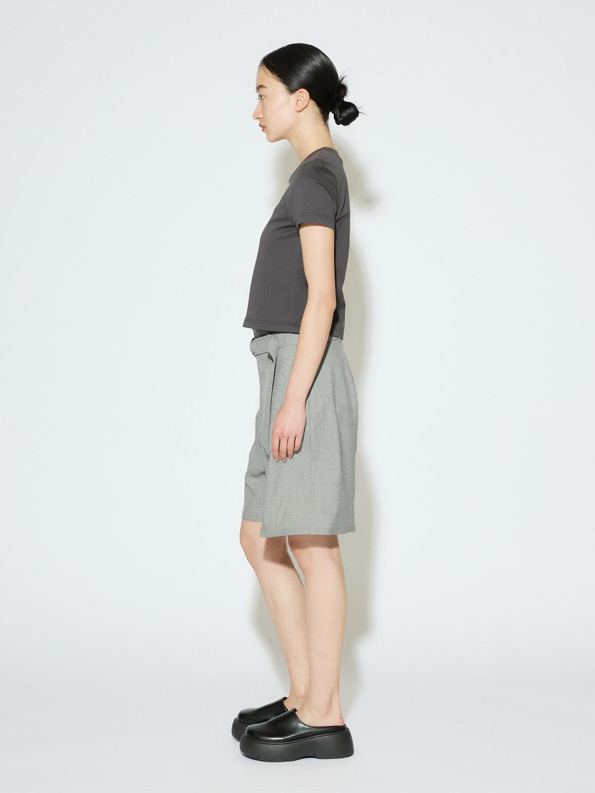 MIDIUMISOLID for Ladies ハイウエストベルト付きショーツ