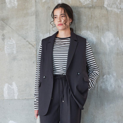 ツイードライク ジレ マシンウォッシャブル 帯電防止