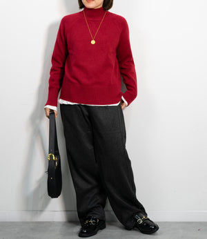 ヘリンボーン裏起毛イージーパンツ