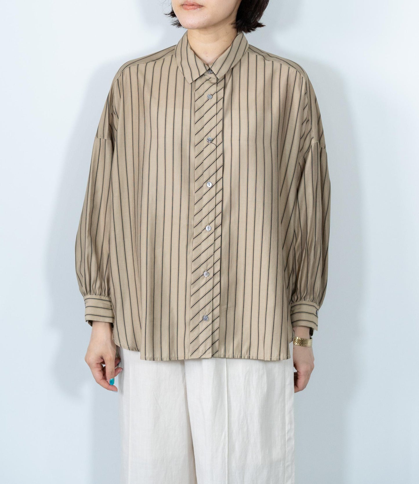シアーストライプシャツ