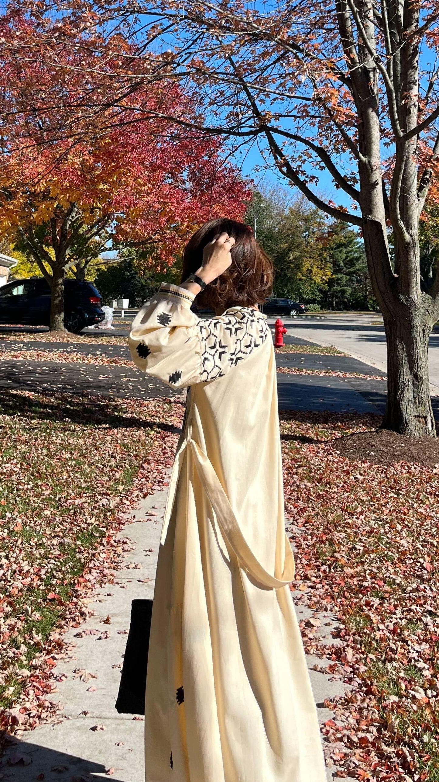 タッセルフォークロア刺繍ワンピース