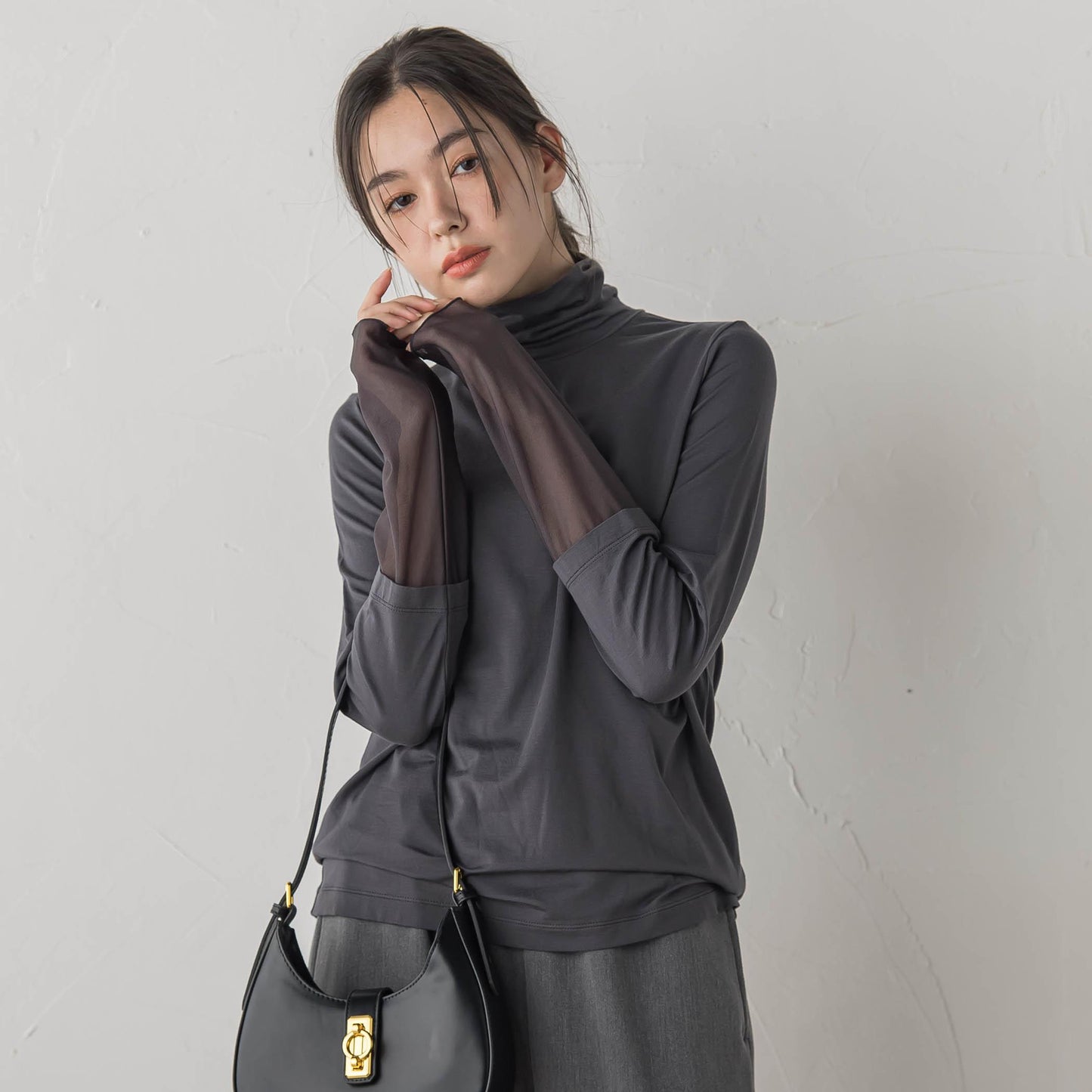 ウォッシャブルベア天竺カットソー≪洗濯機で洗える≫