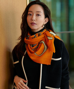 ウールカシミヤ デザイン ストール