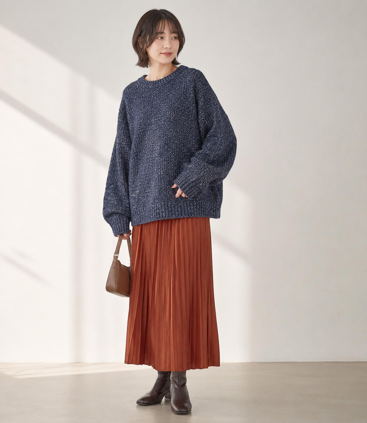 メランジニットプルオーバー