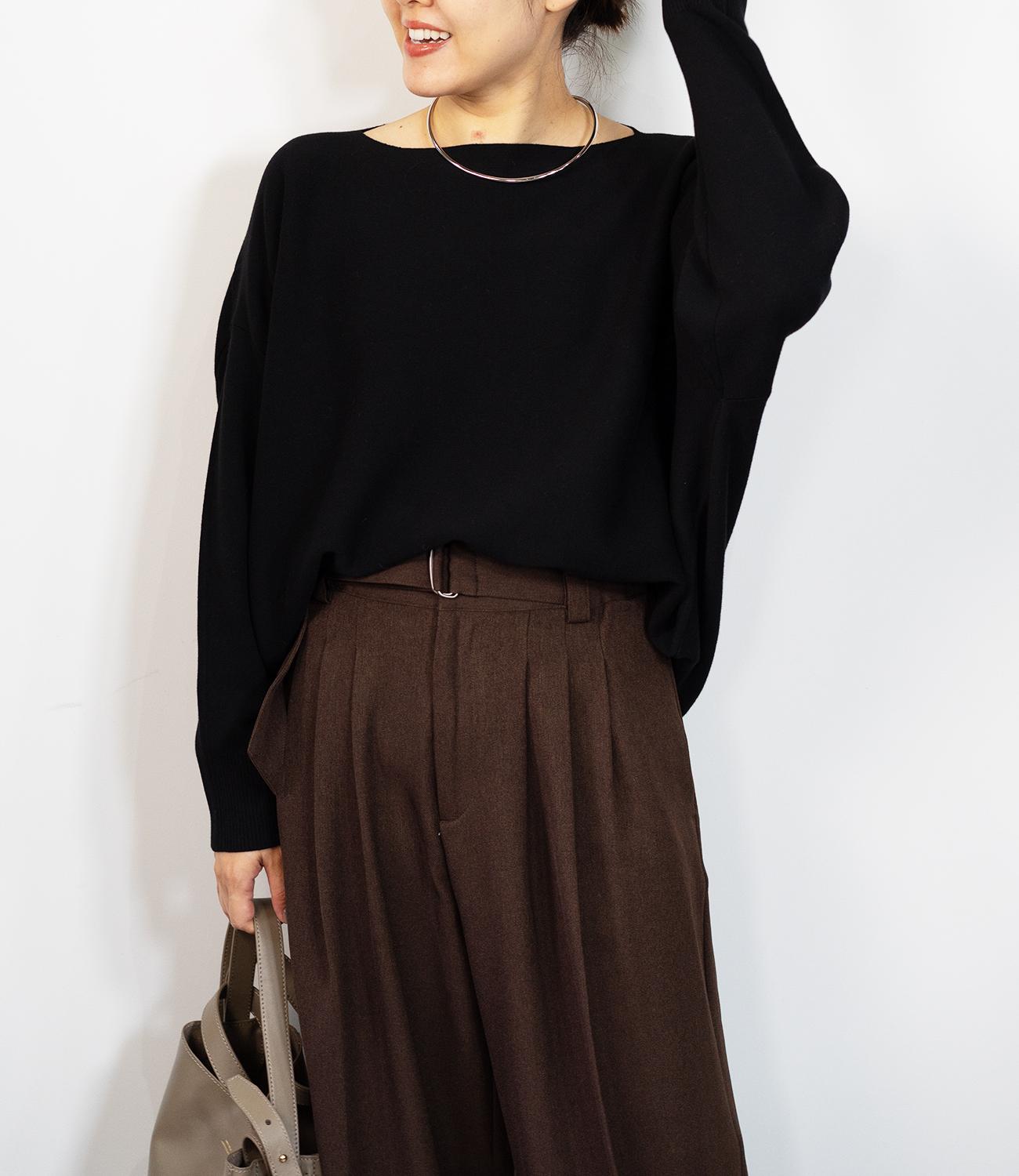 ボートネックコットンニット