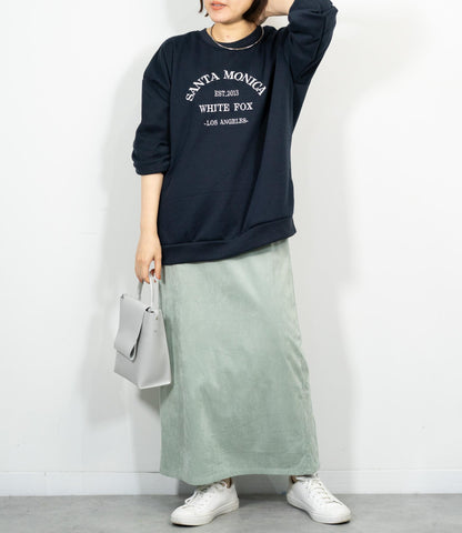 ストレッチスウェードライクIラインスカート